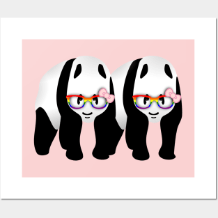 Lesbian Gay Pride Panda Bears Posters and Art